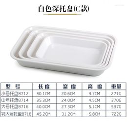 Plates Pastry Plate Melamine Tray White Plastic Imitation Porcelain Pot Stewed Cooked Dish Serving Bread Cake Dim Sum