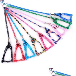 Dog Collars Leashes 1 0120Cm Harness Nylon Printed Adjustable Pet Collar Puppy Cat Animals Accessories Necklace Rope Tie Drop Delive Dhy3D