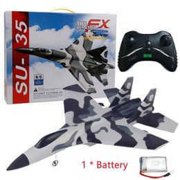 Aircraft Modle FX 820 2 4G 2CH SU 35 Remote Control Fighter Fixed Wing Rc Glider Electric Airplane Toys For Children Gifts 230801