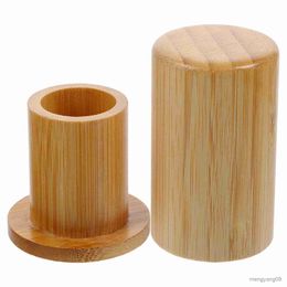 2pcs Toothpick Holders Toothpick Holder Dispenser Wooden Toothpick Dispenser Wooden Toothpick Holder Portable Cotton Swabs Container with Lid for Home R230802