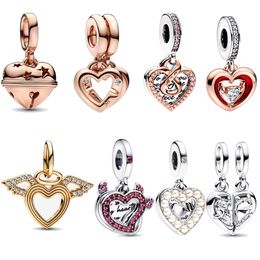 Mother's Day Jewelry Gift Love String with Heart shaped Angel s925 Pendant Beads DIY fit Pandora Dreamcatcher Bracelet Necklace Designer Party Jewelry