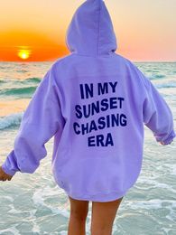 Women's Hoodies In My Sunset Chasing Era Prints Womens Cotton Sweatshirts Personality Street Hip Hop All-math Casual Female Long Sleeves