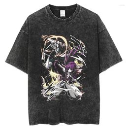 Men's T Shirts Rurouni Kenshin Anime Shirt Men Vintage Washed Cotton For 2023 Hip Hop Streetwear Harajuku Male T-shirt