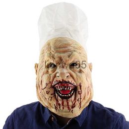 Party Masks Halloween chef dress up hood scary butcher latex mask party rubber x0802