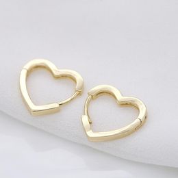 Hoop Earrings 14k Gold Plated Brass Cubic Zirconia Cartilage Small Huggie Heart Shaped For Women Jewelry Making