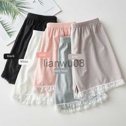 Panties 8 years old and above ice silk girls safety pants 2022 summer can be worn loose lace with skirt children's bottoming shorts x0802