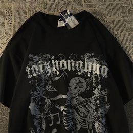 Men's T Shirts Europe And America 2023 Summer Street Hip Hop Skull Graphic Shirt Harajuku Gothic Men Women Personality Short Sleeve