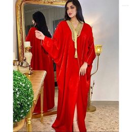 Ethnic Clothing Women's Dresses Abaya Islam Saudi Arabia Turkey Pakistan V-neck Embroidery Long Sleeve Cardigan Spring And Autumn