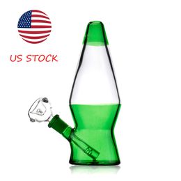 Luminous Elegance: 6.1-Inch Lamp Hookah Glass Bong with Green Mouthpiece and Diffused Downstem - 10mm Female Joint