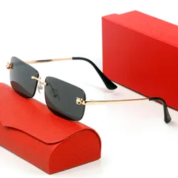 Luxury Designer Women Sunglasses for Men Fashion Frameless Gold Silver Panther Head Classic Eyewear Anti-blue Light Radiation Protection Carti Glasses Eyeglasses