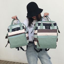 School Bags Fashion Canvas Ring Laptop Backpack Schoolbag Women Girl Travel For Teenage Mochila Feminina Escolar Bagpack 230801