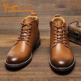 Boots Men's Leather Boots Brand Comfortable Men Ankle Boots With Zipper #AL657 L230802