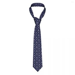 Bow Ties Anchor Nautical Rope Neckties Unisex Silk Polyester 8 Cm Narrow Navy Blue White Neck Tie For Men Daily Wear Gravatas Gift