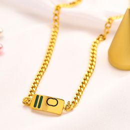 18K Gold Plated Luxury Brand Simple Designer Pendants Necklaces Stainless Steel Letter Choker Pendant Necklace Beads Chain Jewelry Accessories Gifts