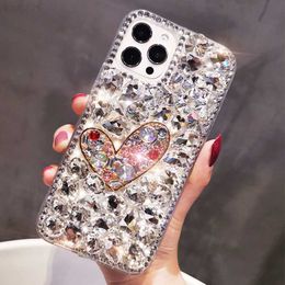 Cell Phone Cases Luxury Jewelled Rhinestone Phone Case For Samsung S22 S21 Ultra S20 FE S10 Plus S9 S8 Note 20 10 9 8 Crystal Diamond Back Cover L230731