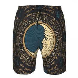 Men's Shorts Beach Short Swim Moon In An Octagonal Star Surfing Sport Board Swimwear