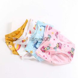 Panties 3pack of Girls' Cotton Briefs Cartoon Lace Breathable and Comfortable Children's Underwear Suitable for Girls Aged 38 x0802