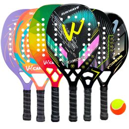 Tennis Rackets CAMEWIN High Quality 3K Carbon and Glass Fiber Beach Racket Soft Rough Surface Racquet with Bag Ball 230801