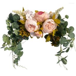 Decorative Flowers Artificial Flower Lintel Wall Hanging Mirror Front Horn Door Decoration Wedding