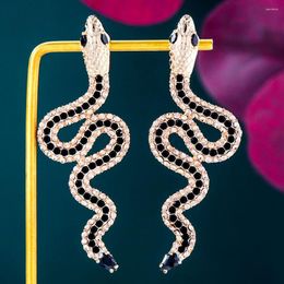 Dangle Earrings GODKI Maxi Big Black Snake Curls Bold For Women Wedding Party Dubai Jewellery Aretes De Mujer Modernos 2023