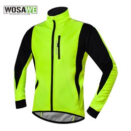 Cycling Jackets WOSAWE Winter Men's Cycling Jacket Waterproof Windproof Thermal Fleece Bike Jersey MTB Road cycling Snowboarding Jacket Coat 230801