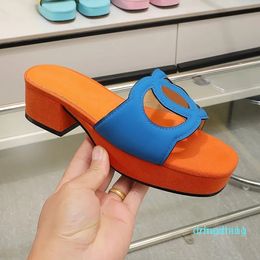 2023-Designer Womens Slippers Sandals Slippers Thick Heel Thick Bottom Waterproof Platform Soft Fashion Home Slippers Womens Beach Flip Flops