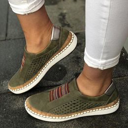 Dress Shoes Women Slip on Sneakers Shallow Loafers Vulcanized Breathable Hollow Out Casual Ladies Woman Plus Size Dropship 230801