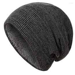 Cycling Caps Men Winter Warm Hat Adult Knitted Casual Outdoor Ski Cotton Wool Hats For Solids Hiking Sport Headscarf