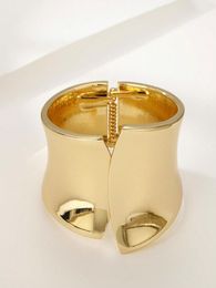 Bangle 1 Female European And American 14K Copper Alloy Minimalist Irregular Curved Wide Edge Smooth Exaggerated Bracelet