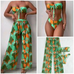 Women's Two Piece Pants Gotoola 2023 Heavy Industry Three-Dimensional Jacquard Sexy Print Multi-Color Bikini Swimsuit Factory Wholesale