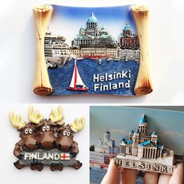 Fridge Magnets Finland fridge magnets Helsinki Tourism souvenir travel Memorial Decoration Crafts Resin Landscape for refrigerators 230802