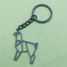 Keychains Alpaca Key Chains Fashion Geometric Jewellery Car Keychain Bag Keyring For Women Men