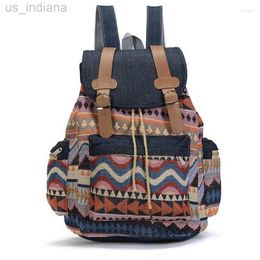 School Bags Backpack Women Canvas Vintinge Ethnic Bohemian Backpacks Schoolbag Daypack For Student Z230802