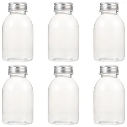 Storage Bottles Little Bottle Mini Clear Plastic Milk Fridge Reusable Drink Caps Small Beverage Juice