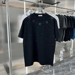 Men's T Shirts Trend T-shirt Pentagram Drill Tees Streetwear Cotton Tops Fashion Brand Summer Clothing Plus Size