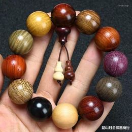 Strand Multi Treasure Bead Hand Chain Black Sandalwood Flower Pear Fragrance Red Buddha Golden Silk Nanmu