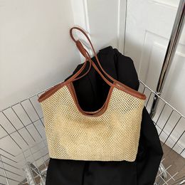 Evening Bags Summer Straw Shoulder Bags for Women Handbags Rattan Boho Bag Woven Basket Bag Hollow Large Capacity Casual Beach Tote Bag 230801