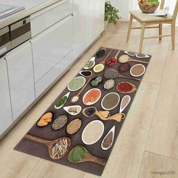 Carpets Kitchen Rug Cuisine Condiments Long Strip Living Room Carpet Soft Anti-slip Bedroom Hallway Balcony Floor Mat Home Decoration R230802