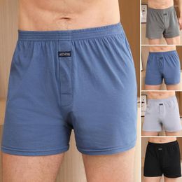 Underpants Stylish Men Panties 3D Cutting Protective Soft Solid Color Loose Shorts Briefs