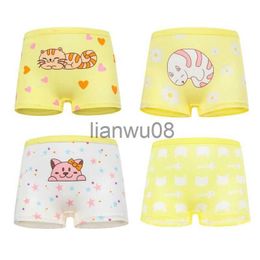 Panties 4 PiecesLot Children Underwear Cotton Girls Panties Cute Kids Boxer Briefs Child Soft Girl Pants 210Years x0802