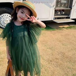 Girl Dresses Girls Kids Summer Dress Green Mesh Lace Princess For Costume Robe Fille Clothes