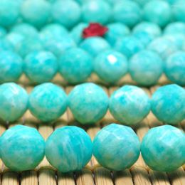 Loose Gemstones Natural Amazonite Faceted Round Beads Wholesale Gemstone Semi Precious Stone Bracelet Necklace Diy Jewellery Making Design