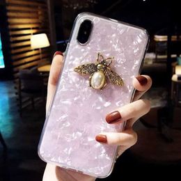 Cell Phone Cases Luxury Pearl Bee Conch Pattern Phone Case For Samsung S23 S22 S21 S20 S10 S9 Plus + Ultra Fe Note 20 10 ZFlip 3 ZFold 4 Cover L230731