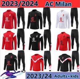 2023 2024 AC Training Suit IBRAHIMOVIC Soccer Milano Survetement 23/24 Maillot Men and Kidsde Foot Milans Futebol Treino Milans