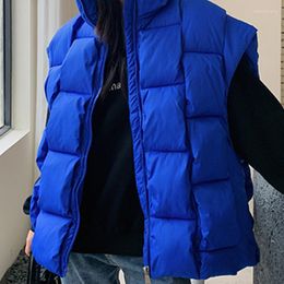 Women's Vests Autumn Winter Jacket Vest For Women 2023 Oversized Waistcoat Warm Parkas Blue Green Coats Zipper Down Outerwear