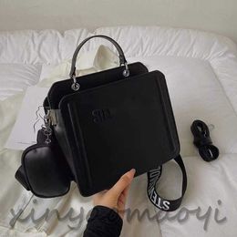 Small square bag PU material, niche designer luxury goods, letter printing, fashion all the necessary leisure travel
