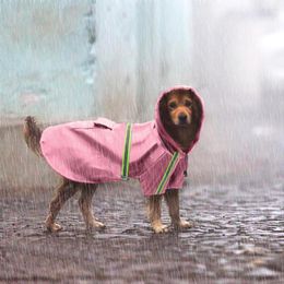 Dog Apparel Waterproof Puppy Pet Raincoat Coat Jacket Reflective Rain Gear Clothes For Small Medium Large Dogs Labrador 4 Colors