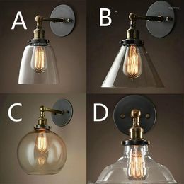 Wall Lamps Retro Industrial Wind Glass Lamp Bronze Clear Transparent Plating LB12521 Led Modern Light