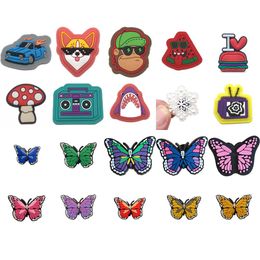 Shoe Parts Accessories Cute Colorf Butterfly Charms For Clogs Sandals Funny Drop Delivery