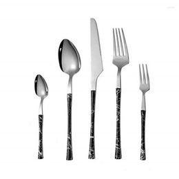 Dinnerware Sets Wood Gold Silverware Cutlery Set With Small Waist Handle 5 Pcs Stainless Steel Flatware For Knives Forks Spoons Dinner